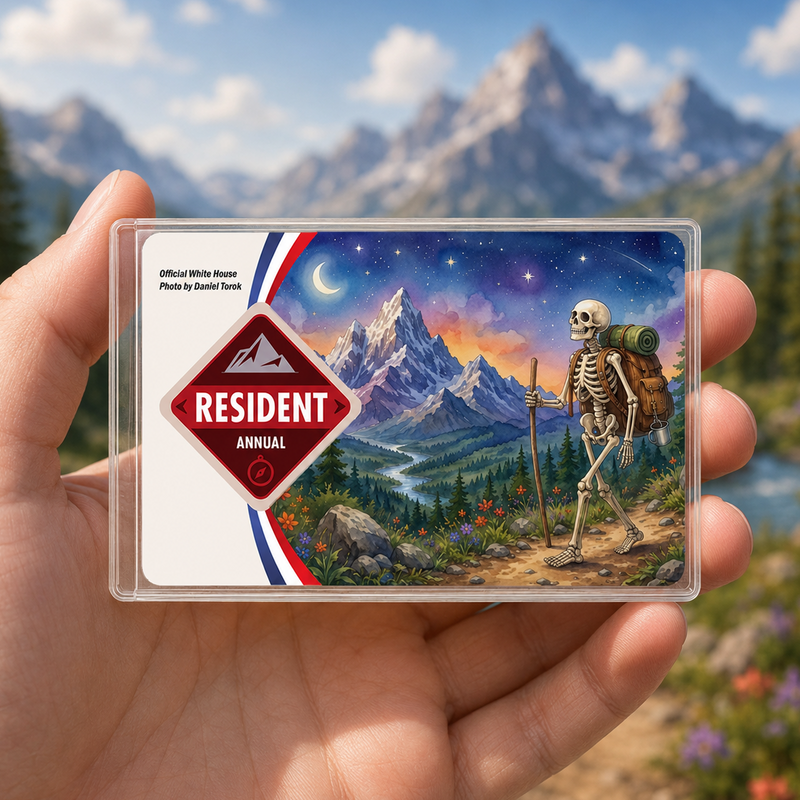 Skeleton National Park Pass Sleeve | Gift for Hikers and Nature Lovers