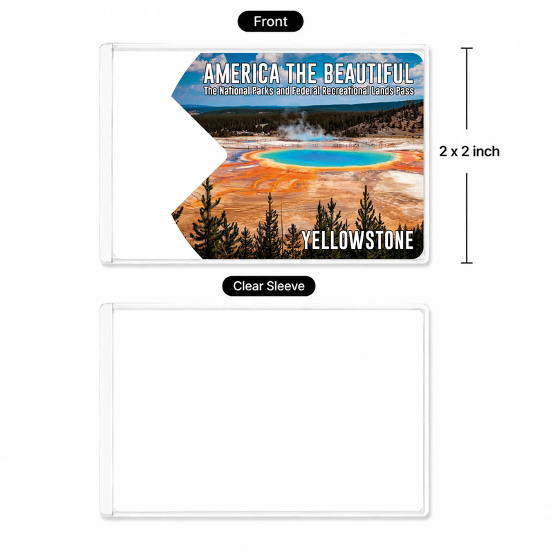 Yellowstone National Park Pass Sleeve | Gift For Hikers & Travel Lovers | Pass Protector