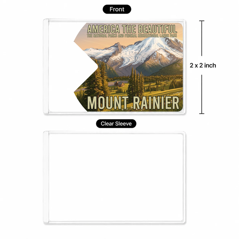 Mount Rainier National Park Pass Sleeve | Gift for Hikers & Campers