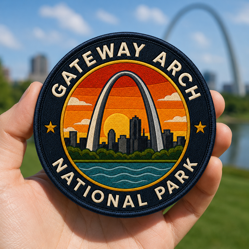 Gateway Arch Park Iron-on Patch | Gift for Hikers & Travel Lovers