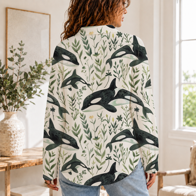 Orca Whale Women Blouse Shirt | Gift For Ocean Lovers