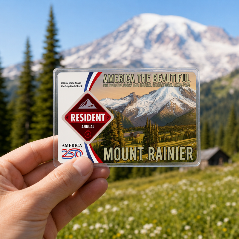 Mount Rainier National Park Pass Sleeve | Gift for Hikers & Campers