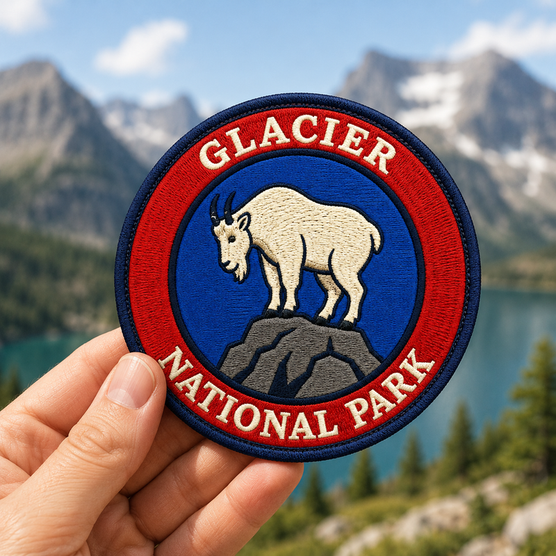 Glacier Park Iron-on Patch | Gift for Hikers & Travel Lovers