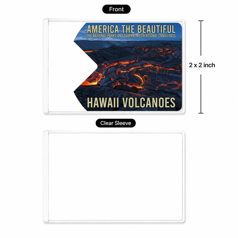 Hawaii Volcanoes National Park Pass Sleeve | Gift for Hiker & Camping Lover