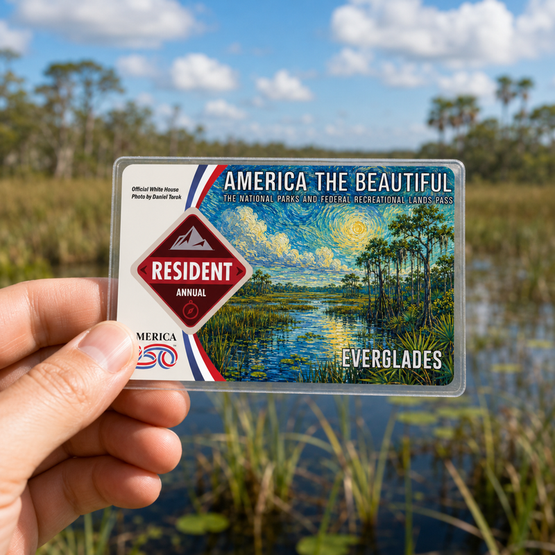 Everglades Van Gogh National Park Pass Sleeve | Gift For Hikers & Travel Lovers | Pass Protector