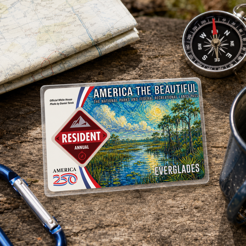 Everglades Van Gogh National Park Pass Sleeve | Gift For Hikers & Travel Lovers | Pass Protector