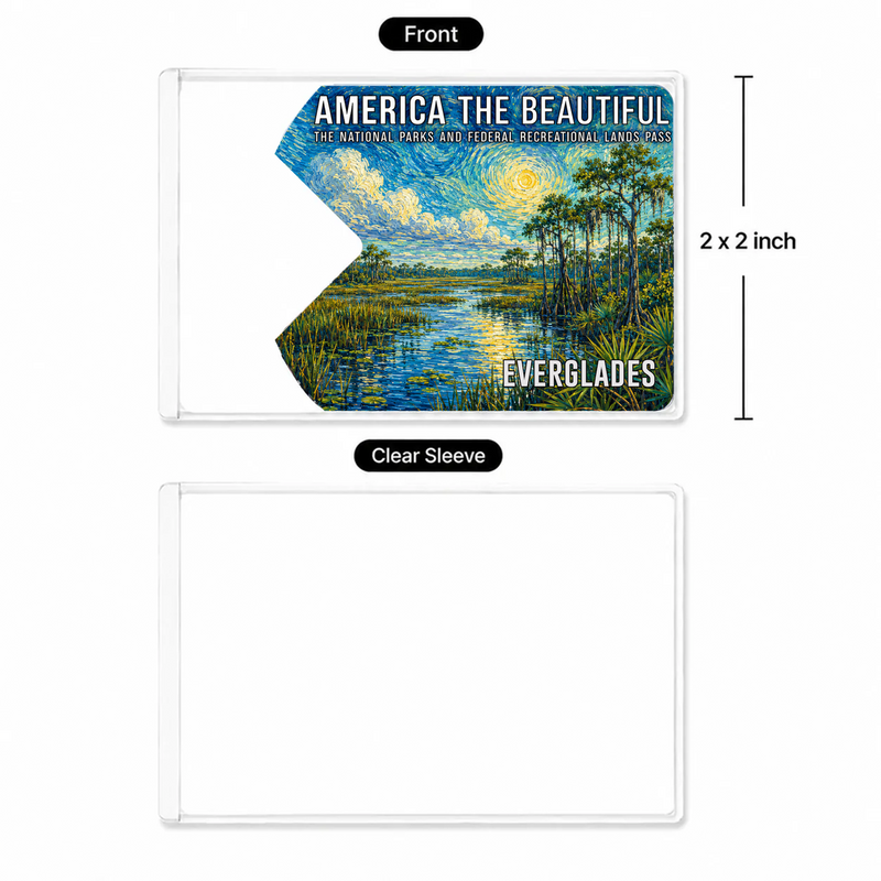 Everglades Van Gogh National Park Pass Sleeve | Gift For Hikers & Travel Lovers | Pass Protector