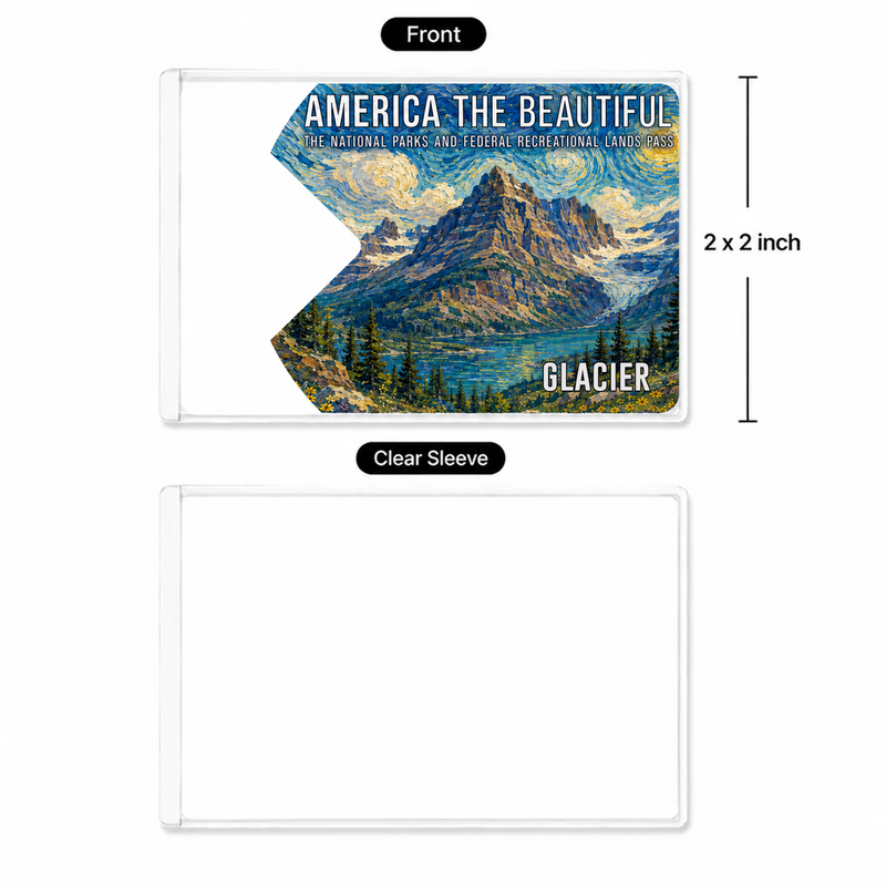 Glacier Art National Park Pass Sleeve – Travel & Hiking Gift for Nature Lovers