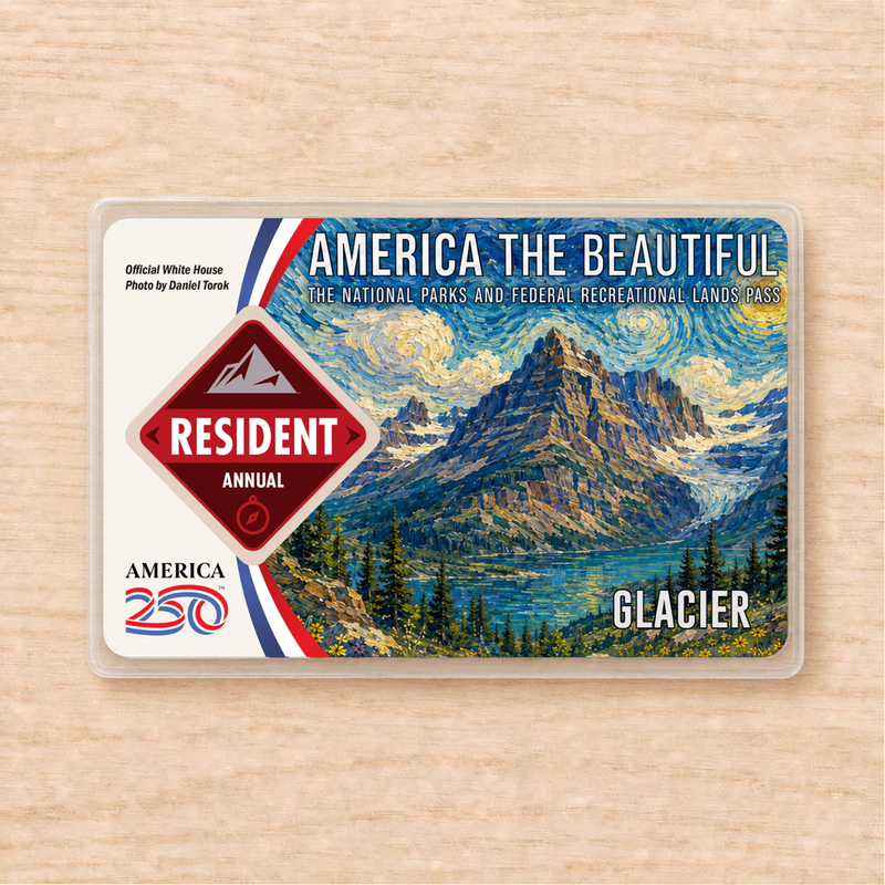 Glacier Art National Park Pass Sleeve – Travel & Hiking Gift for Nature Lovers
