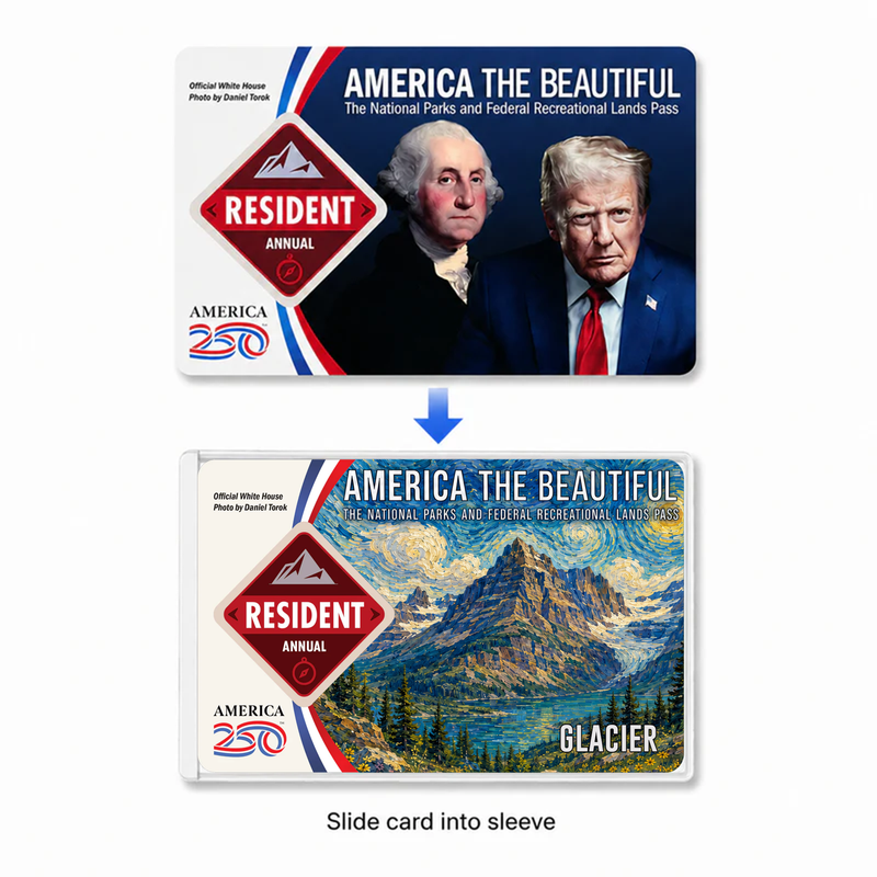Glacier Art National Park Pass Sleeve – Travel & Hiking Gift for Nature Lovers