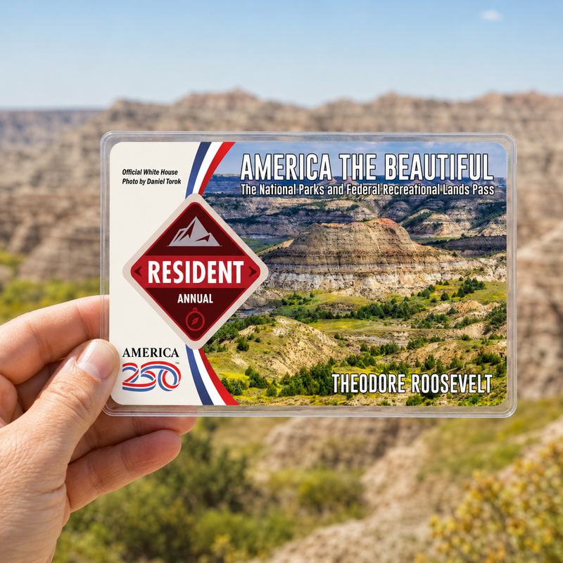 Theodore Roosevelt National Park Pass Sleeve | Gift For Hikers & Travel Lovers | Pass Protector