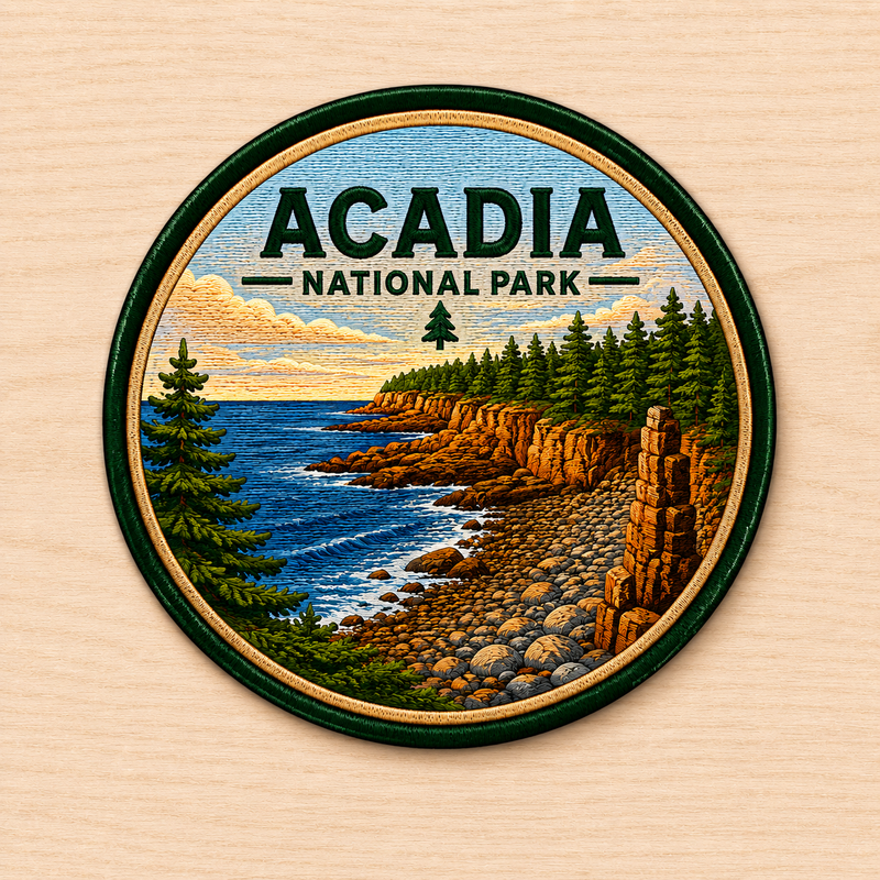 Acadia National Park Iron-on Patch | Gift for Hikers & Travel Lovers