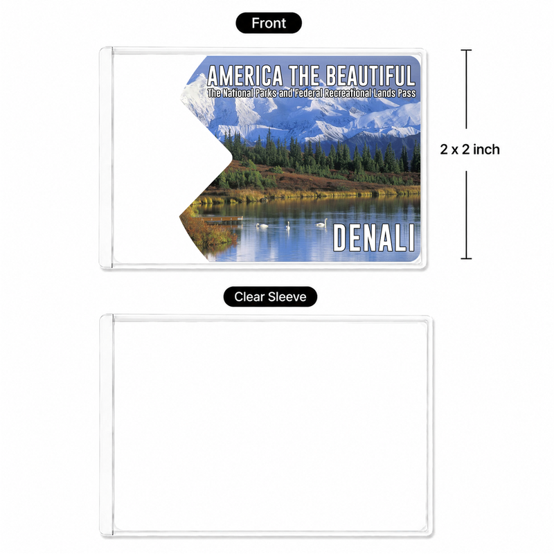 Denali National Park Pass Sleeve | Gift For Hikers & Travel Lovers | Pass Protector