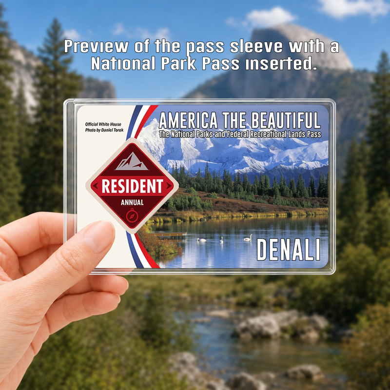 Denali National Park Pass Sleeve | Gift For Hikers & Travel Lovers | Pass Protector