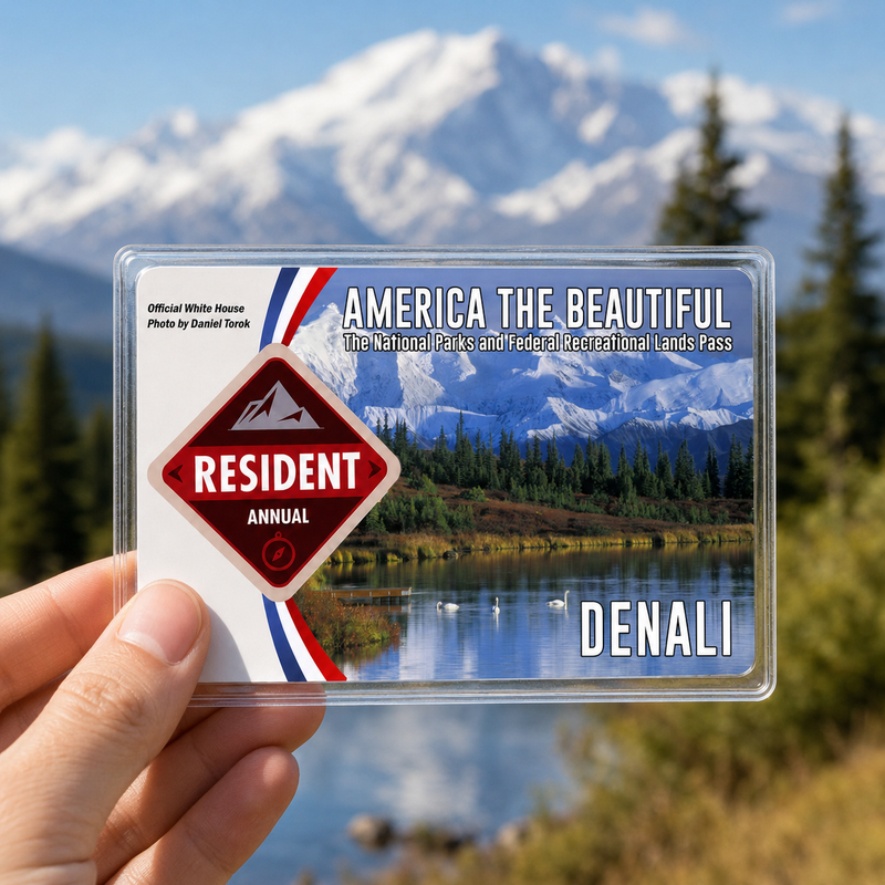 Denali National Park Pass Sleeve | Gift For Hikers & Travel Lovers | Pass Protector