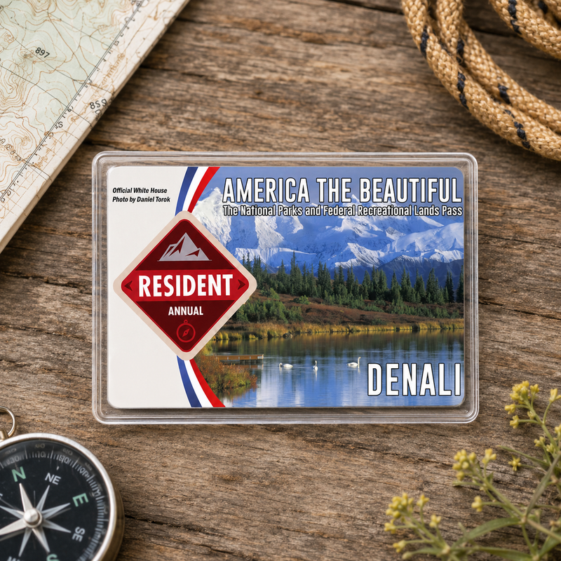 Denali National Park Pass Sleeve | Gift For Hikers & Travel Lovers | Pass Protector