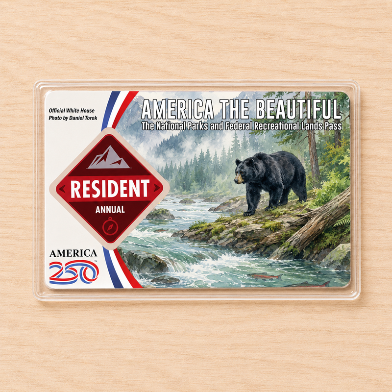 National Park Bear Pass Sleeve – America the Beautiful Card Cover for Hikers & Travel Lovers