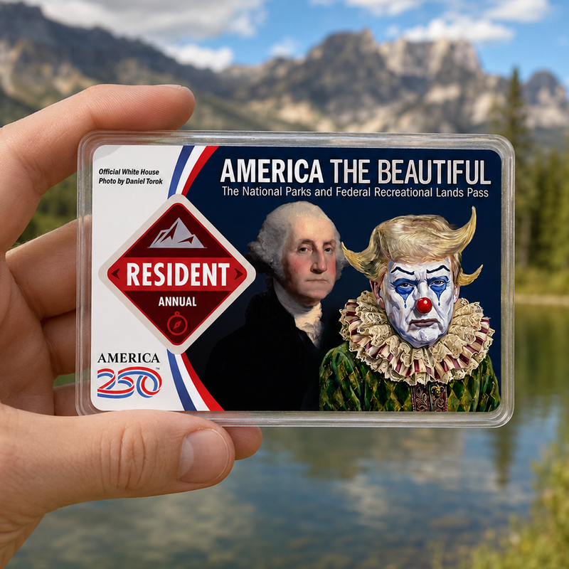 Anti Trump Clown National Park Pass Sleeve – Pass Protector for Hikers & Travel Lovers