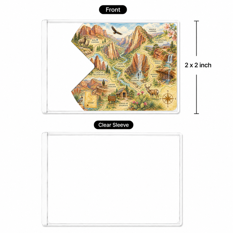 Personal National Park Map Pass Sleeve | Gifts for Hikers & Camp Lovers | Pass Protector