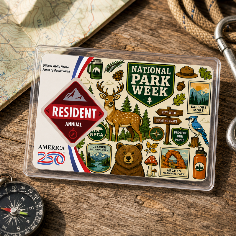 America the Beautiful National Park Pass Sleeve – Card Holder Cover for Hikers & Travel Lovers