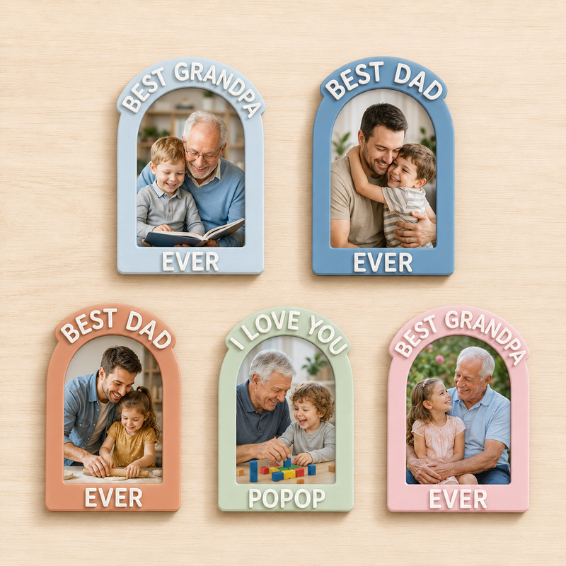 Personalized Father’s Day Photo Magnet – Fridge Frame Gift from Kids