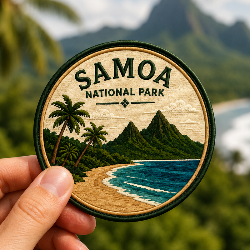 Samoa National Park Iron-on Patch | Gift for Hikers & Travel Lovers