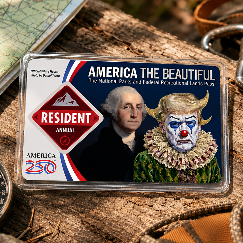 Anti Trump Clown National Park Pass Sleeve – Pass Protector for Hikers & Travel Lovers