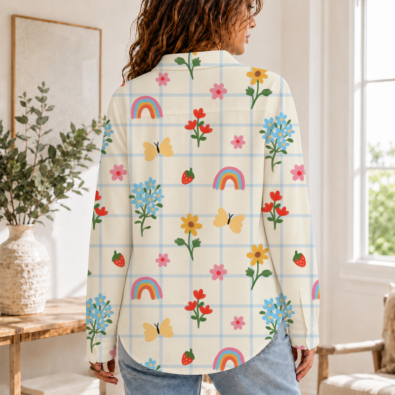 Rainbow Garden Women Blouse Shirt | Gift For Nature Lovers