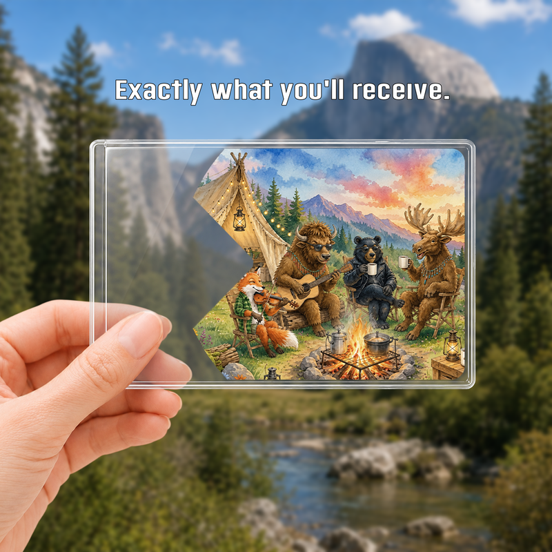 Cute Animals Camping National Park Pass Sleeve | Gift for Hikers & Nature Lovers