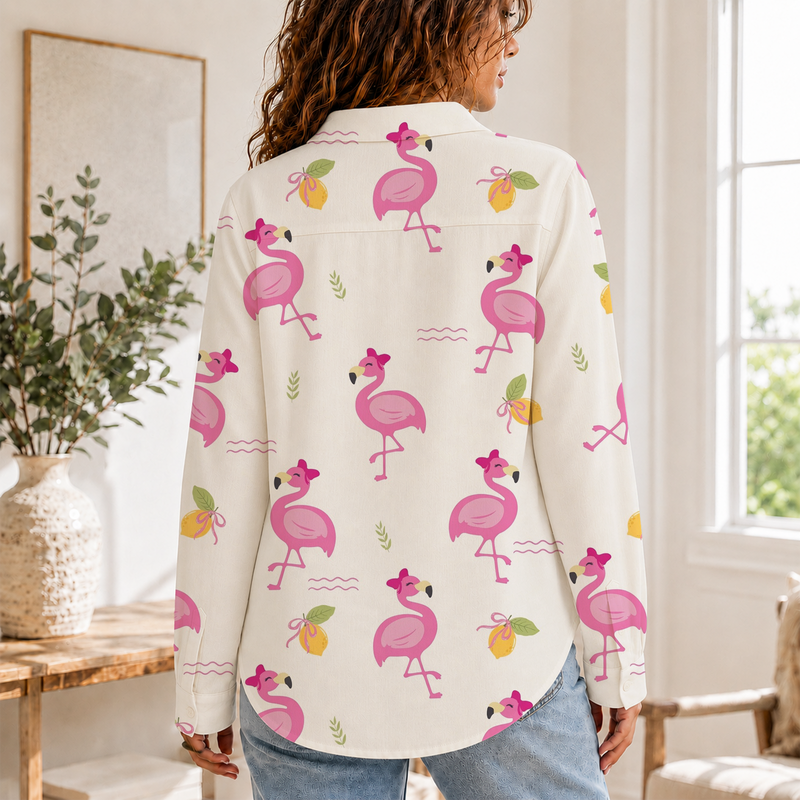 Tropical Flamingo Women Blouse Shirt | Gift For Flamingo Lovers