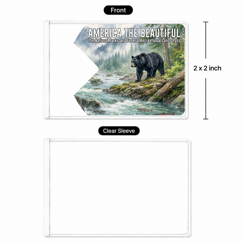 National Park Bear Pass Sleeve – America the Beautiful Card Cover for Hikers & Travel Lovers
