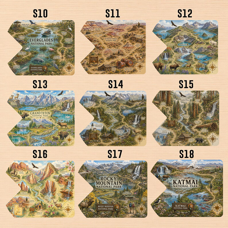 Personal National Park Map Pass Sleeve | Gifts for Hikers & Camp Lovers | Pass Protector