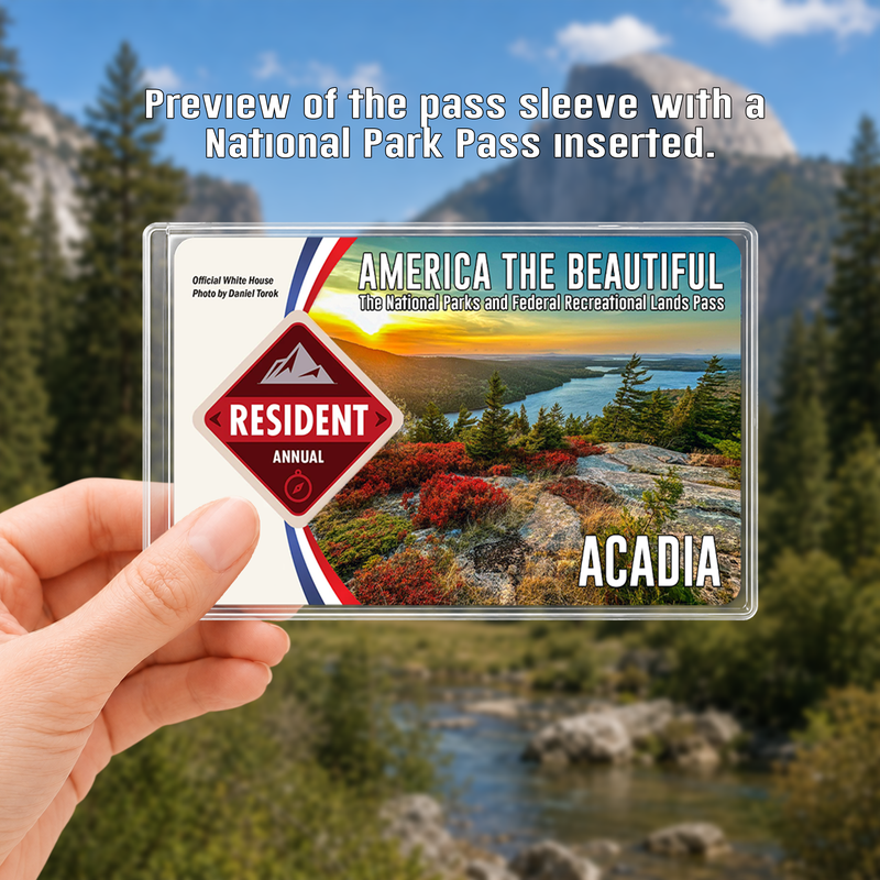 Acadia National Park Pass Sleeve | Gift For Hikers & Travel Lovers | Pass Protector