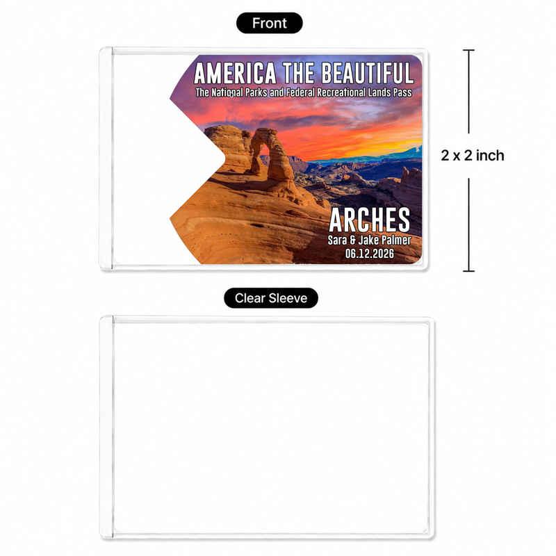 Pack 6 Arches National Park Pass Sleeves – Landscapes & Animals | Gift for Hikers & Travel Lovers