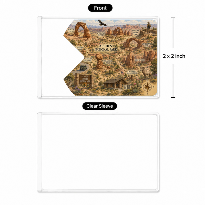 Arches Map National Park Pass Sleeve | Gift for Hikers & Travel Lovers