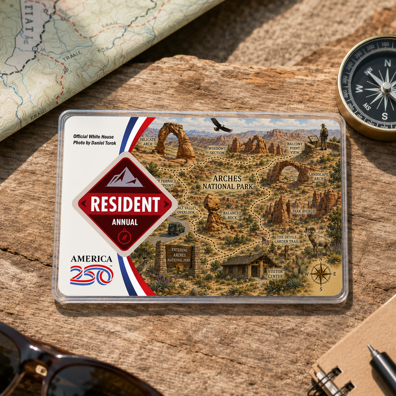 Arches Map National Park Pass Sleeve | Gift for Hikers & Travel Lovers