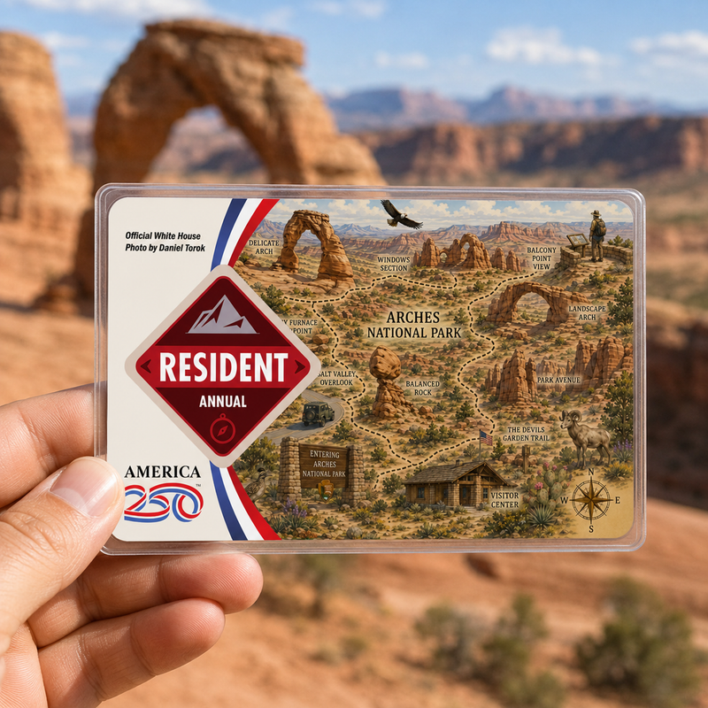 Arches Map National Park Pass Sleeve | Gift for Hikers & Travel Lovers