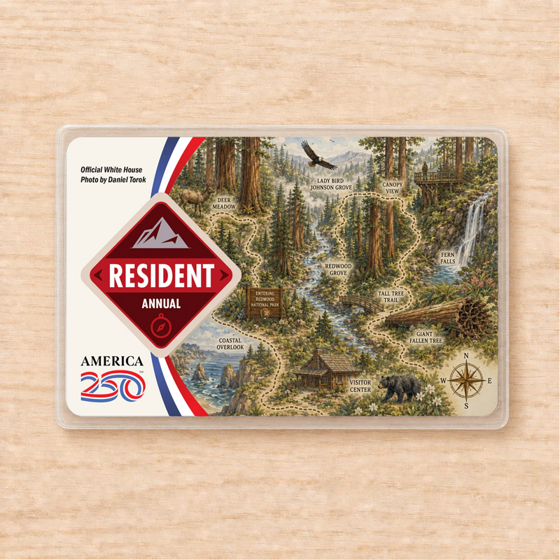 Redwood Map National Park Pass Sleeve | Gift for Hikers & Travel Lovers