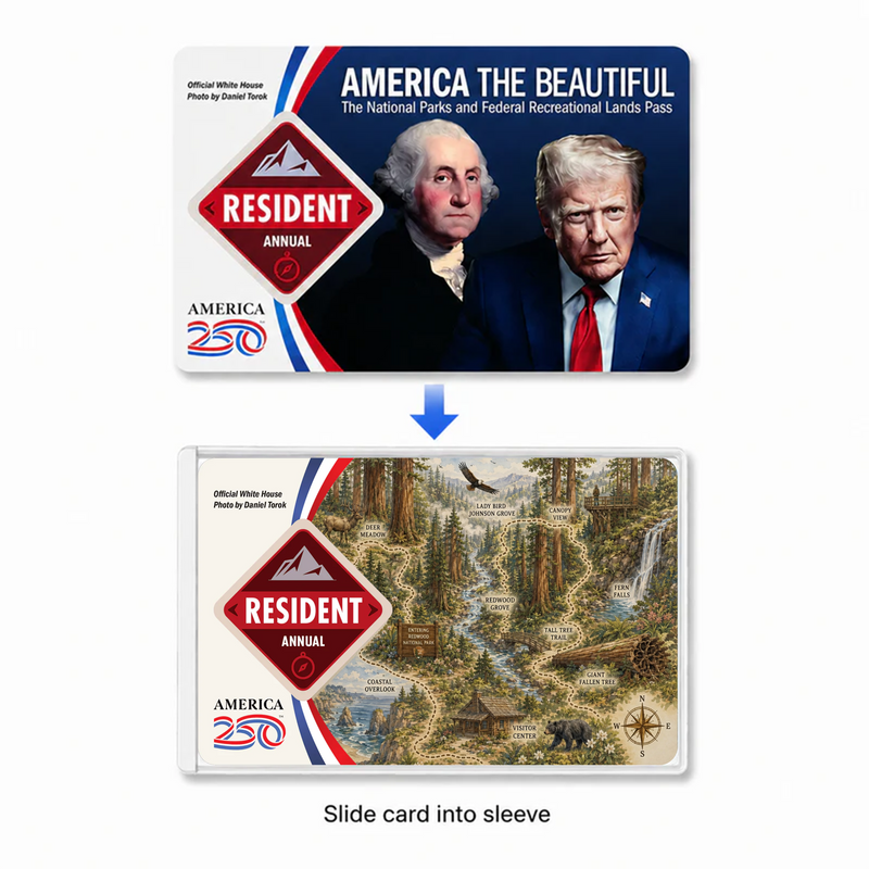 Redwood Map National Park Pass Sleeve | Gift for Hikers & Travel Lovers