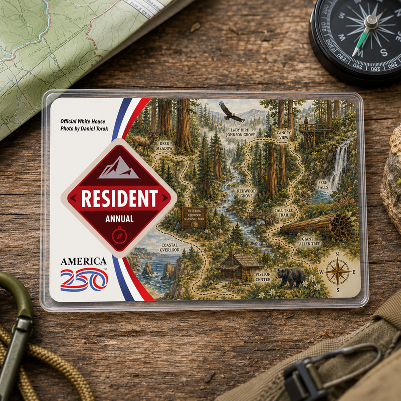 Redwood Map National Park Pass Sleeve | Gift for Hikers & Travel Lovers