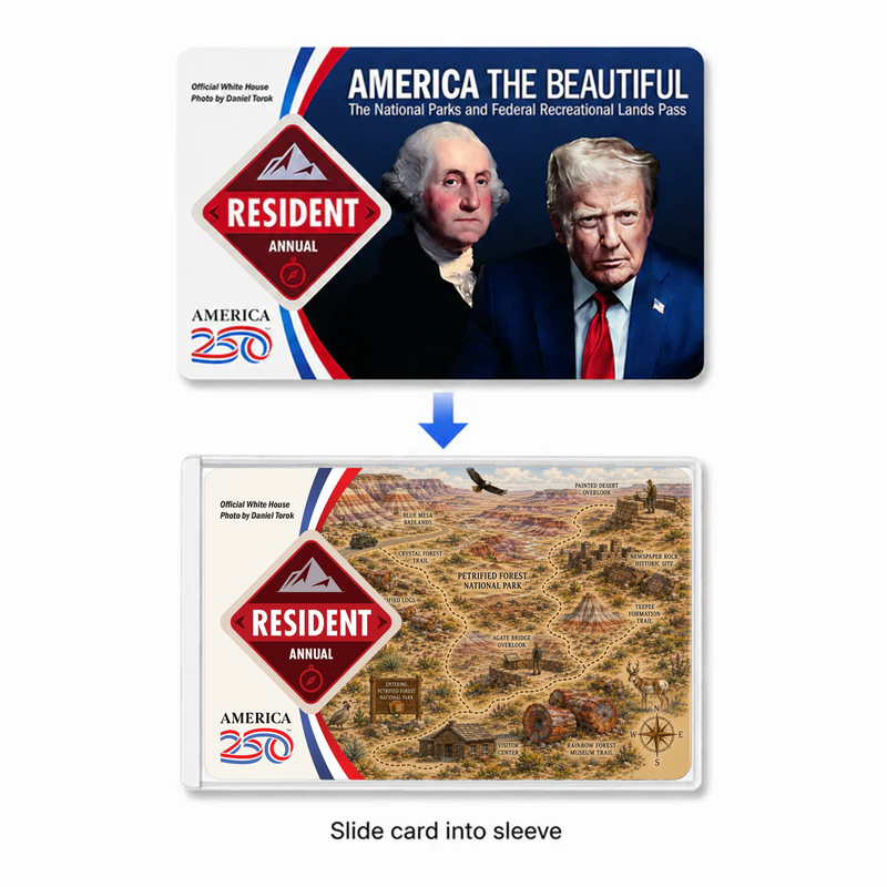 Petrified Forest Map National Park Pass Sleeve | Gift for Hikers & Travel Lovers