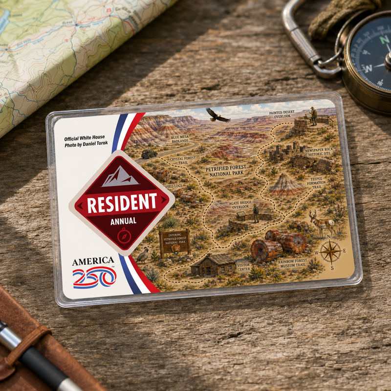 Petrified Forest Map National Park Pass Sleeve | Gift for Hikers & Travel Lovers