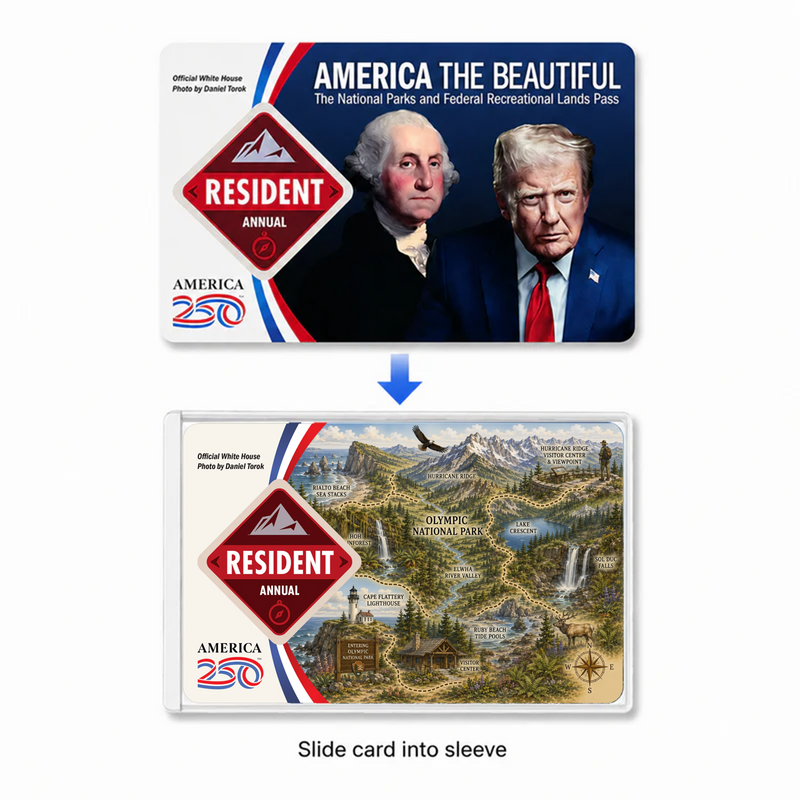Olympic Map National Park Pass Sleeve | Gift for Hikers & Travel Lovers