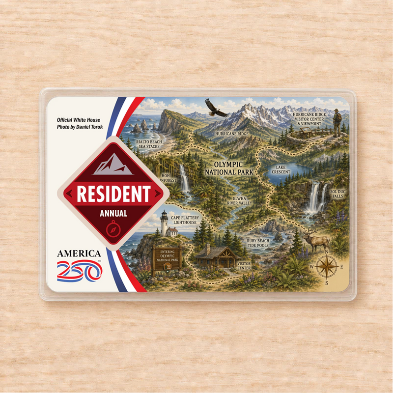 Olympic Map National Park Pass Sleeve | Gift for Hikers & Travel Lovers