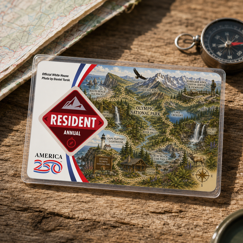Olympic Map National Park Pass Sleeve | Gift for Hikers & Travel Lovers
