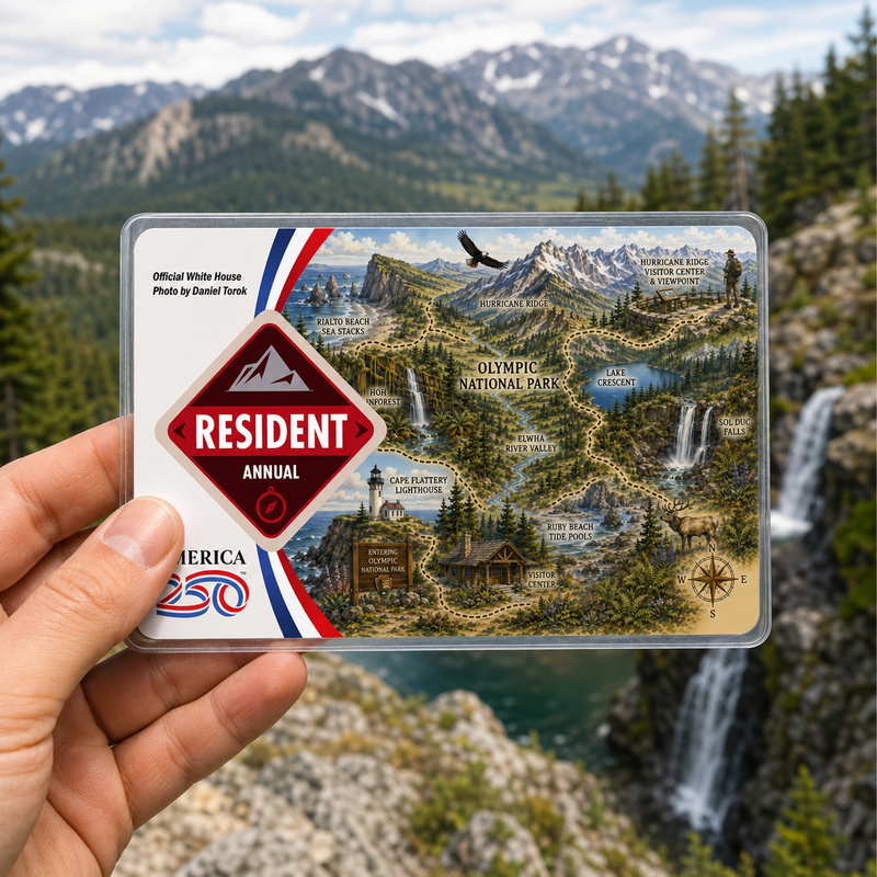 Olympic Map National Park Pass Sleeve | Gift for Hikers & Travel Lovers