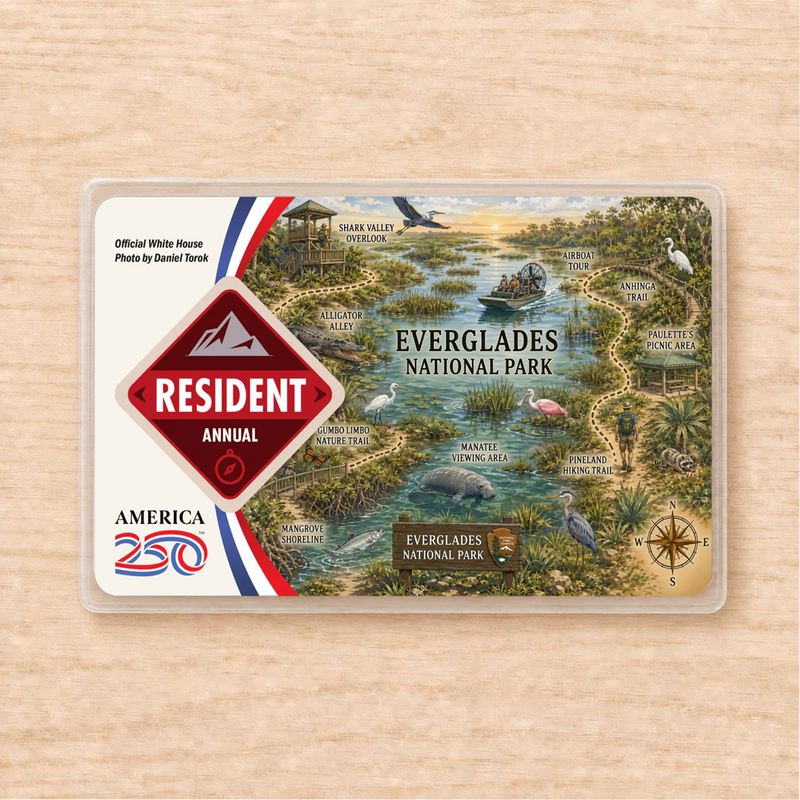 Everglades Map National Park Pass Sleeve | Gift for Hikers & Travel Lovers