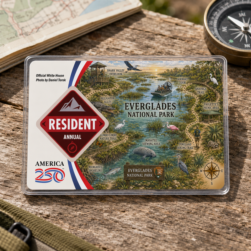 Everglades Map National Park Pass Sleeve | Gift for Hikers & Travel Lovers