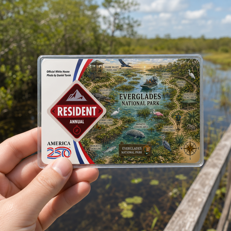 Everglades Map National Park Pass Sleeve | Gift for Hikers & Travel Lovers