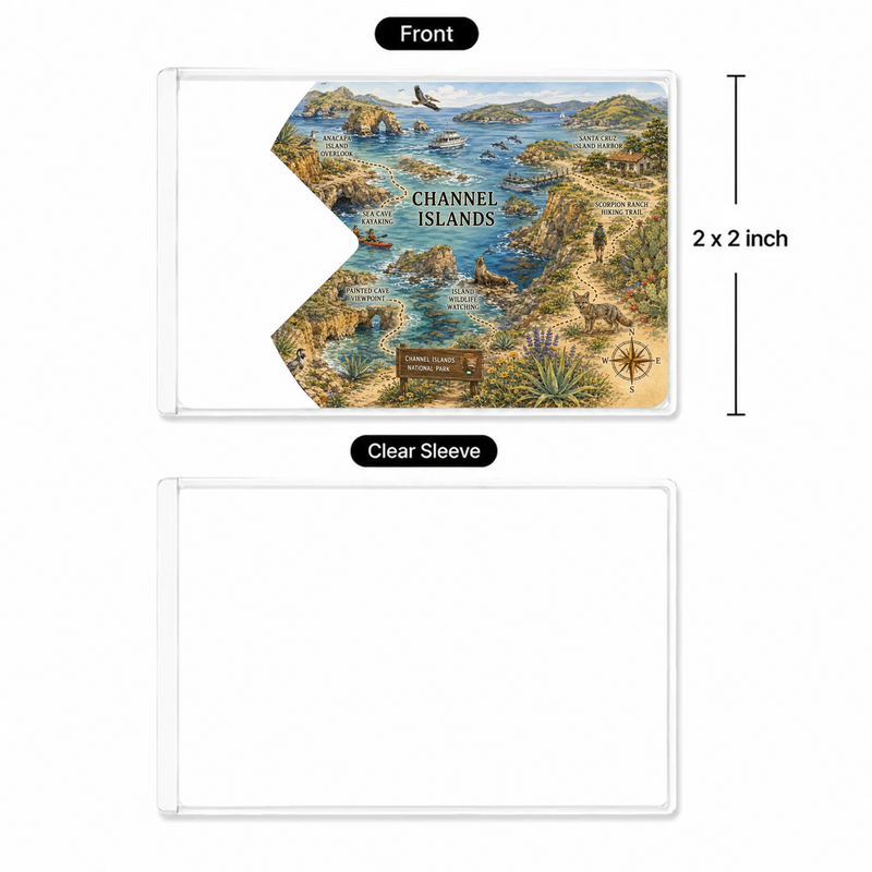 Channel Islands Map National Park Pass Sleeve | Gift for Hikers & Travel Lovers